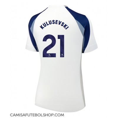 Camisa de time de futebol Tottenham Hotspur Dejan Kulusevski #21 Replicas 1º Equipamento Feminina 2025-26 Manga Curta Camisa de time de futebol Tottenham Hotspur Dejan Kulusevski #21 Replicas 1º Equipamento Feminina 2025-26 Manga Curta